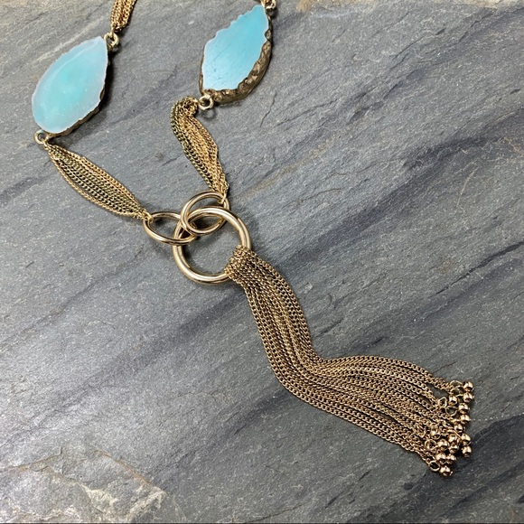 New Allen Schwartz Blue Agate/Chain/Elegant/F4-1 - Picture 3 of 7